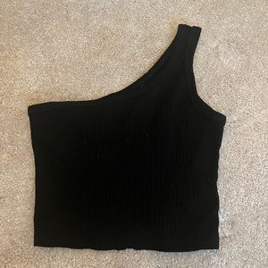 Black one shoulder tank